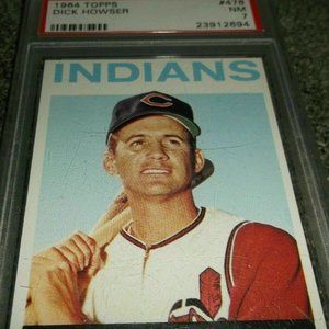 1964 Topps Dick Howser Indians #478 Baseball Card PSA Graded NM 7 NEAR MINT
